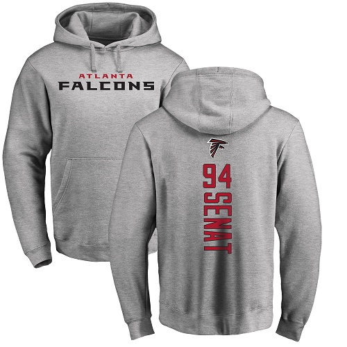 Atlanta Falcons Men Ash Deadrin Senat Backer NFL Football 94 Pullover Hoodie Sweatshirts